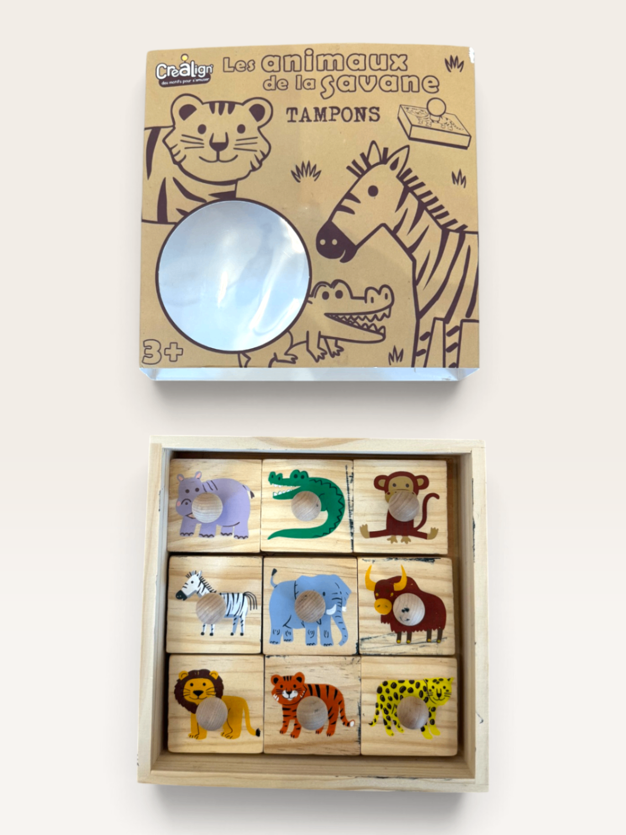 Holzstempel-Set „Les animaux de la savane“ | CreaLign