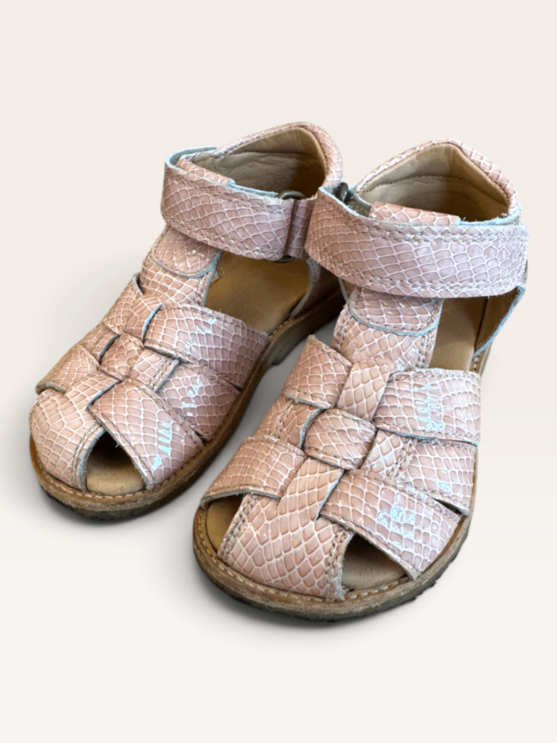 Kinder-Sandalen in Schlangenleder-Optik Rosé Gr.26 | Bisgaard