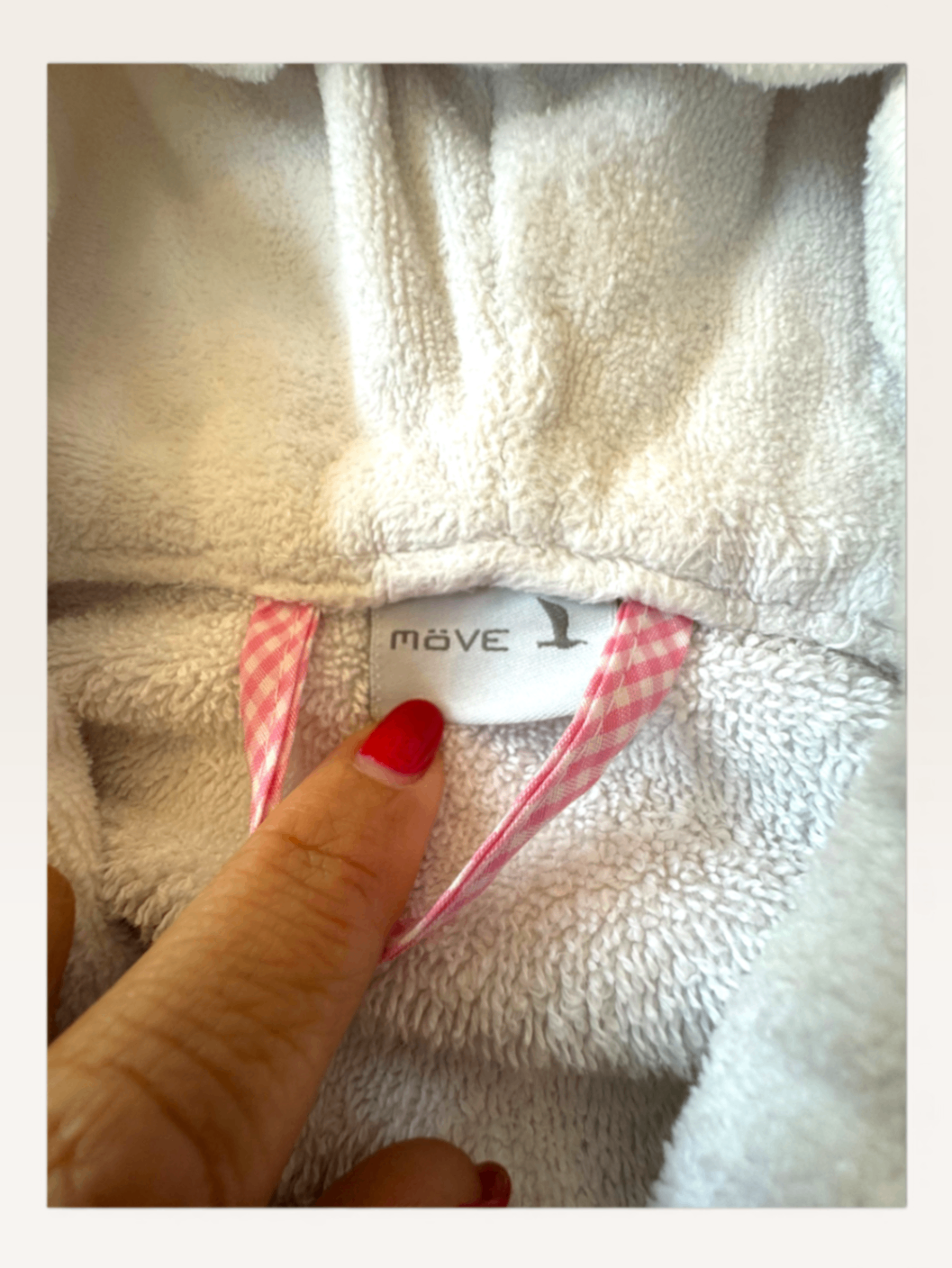 Bademantel Cremeweiß / Rosa Gr.116 | Möve