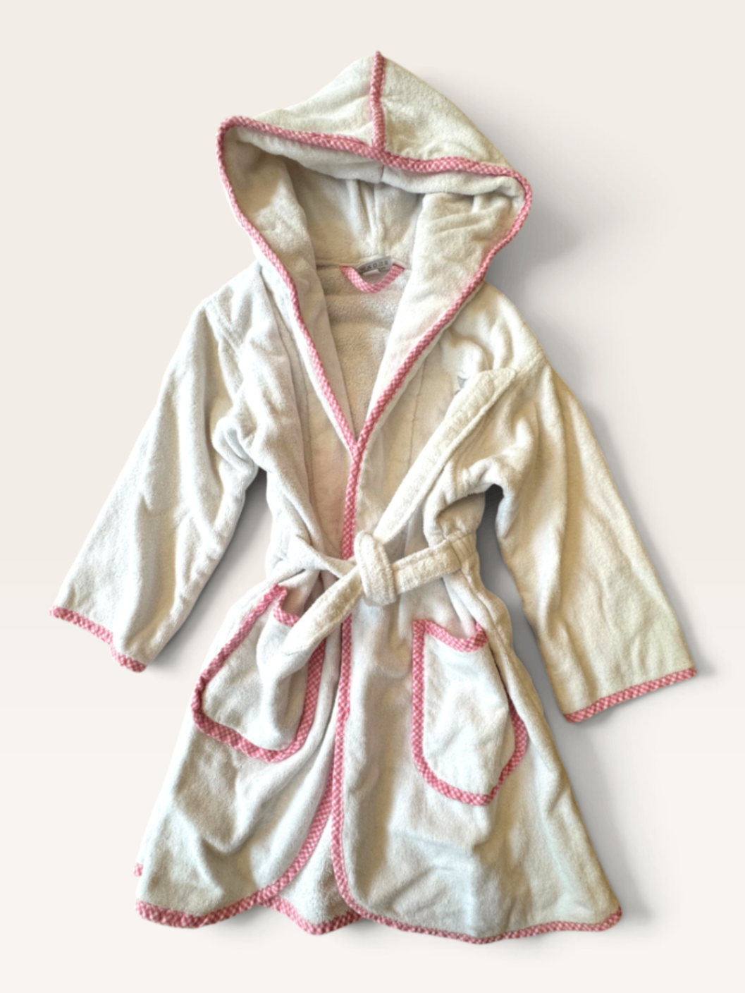 Bademantel Cremeweiß / Rosa Gr.116 | Möve