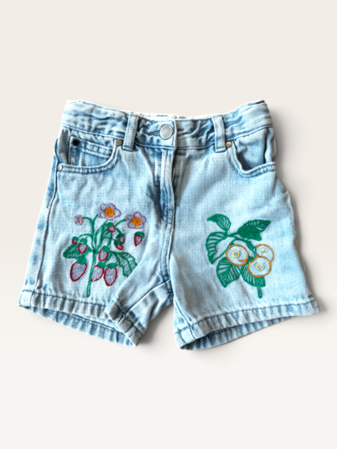 Denim-Shorts mit Blumenstickerei Gr.104 | Stella McCartney