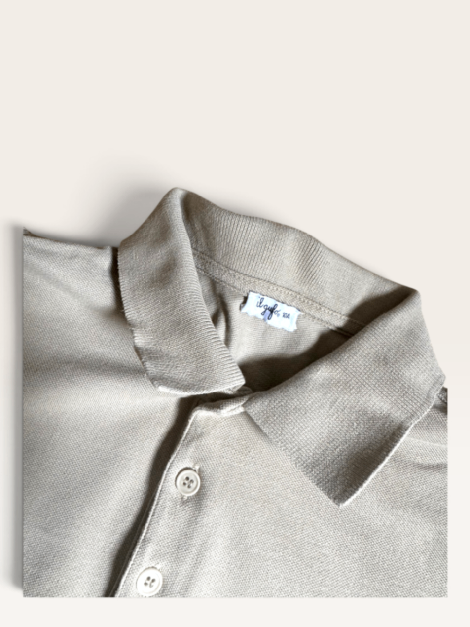 Langarm-Polo-Shirt (Taupe, Gr. 10A) | Il Gufo