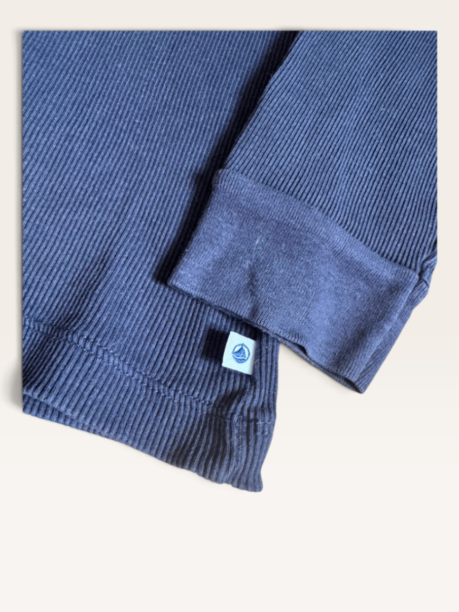 Rippstrick-Pyjama-Set, Marineblau (Henley-Stil) Dunkelblau Gr.152 (Label fehlt) | Petit Bateau