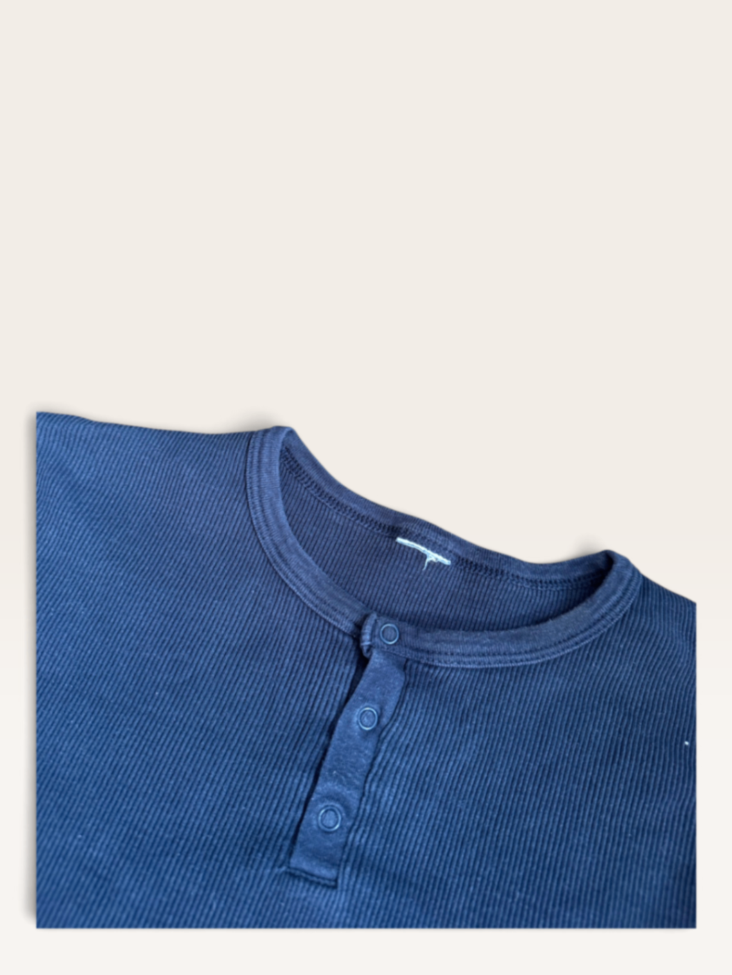 Rippstrick-Pyjama-Set, Marineblau (Henley-Stil) Dunkelblau Gr.152 (Label fehlt) | Petit Bateau