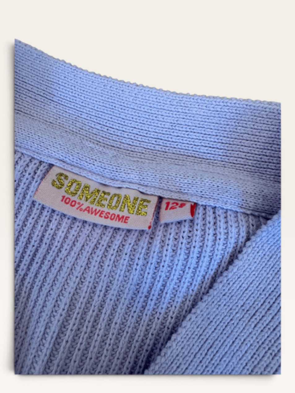 Kinder-Cardigan mit Neon-Streifen, Hellblau/Flieder Gr.12 | SOMEONE