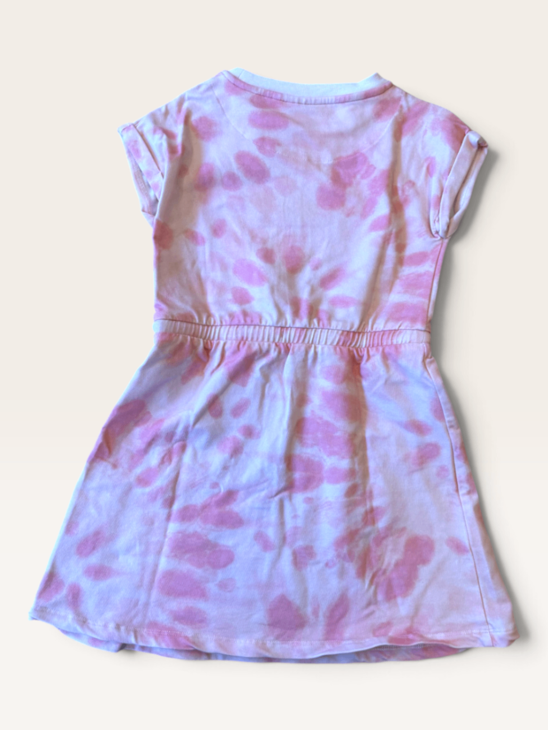Kinder-Kleid mit Batik-Muster, Pastell-Pink/Weiß Gr.116 | Someone