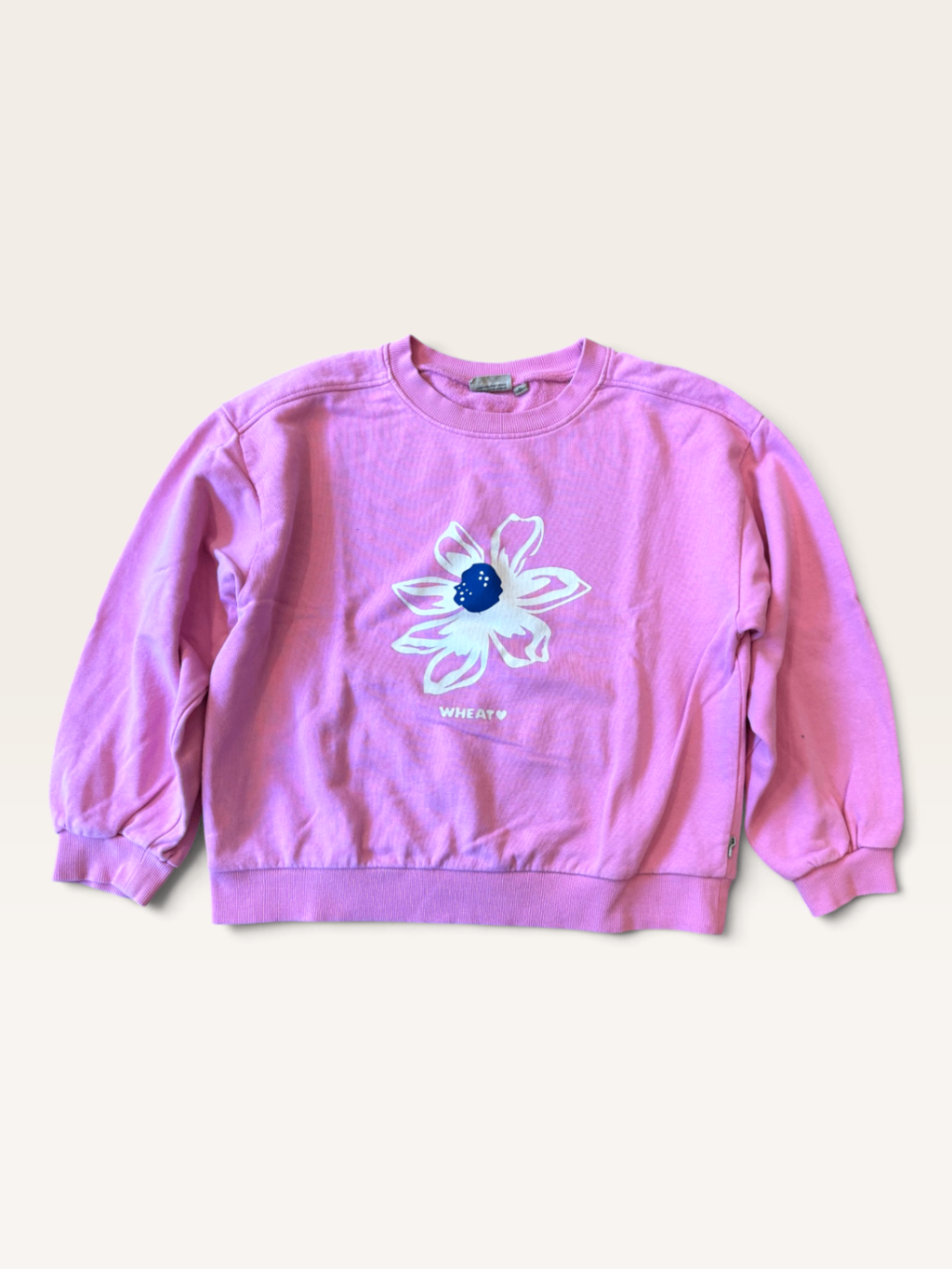 Kinder-Sweatshirt mit Blumen-Print, Pastell-Pink Gr.128 | Wheat