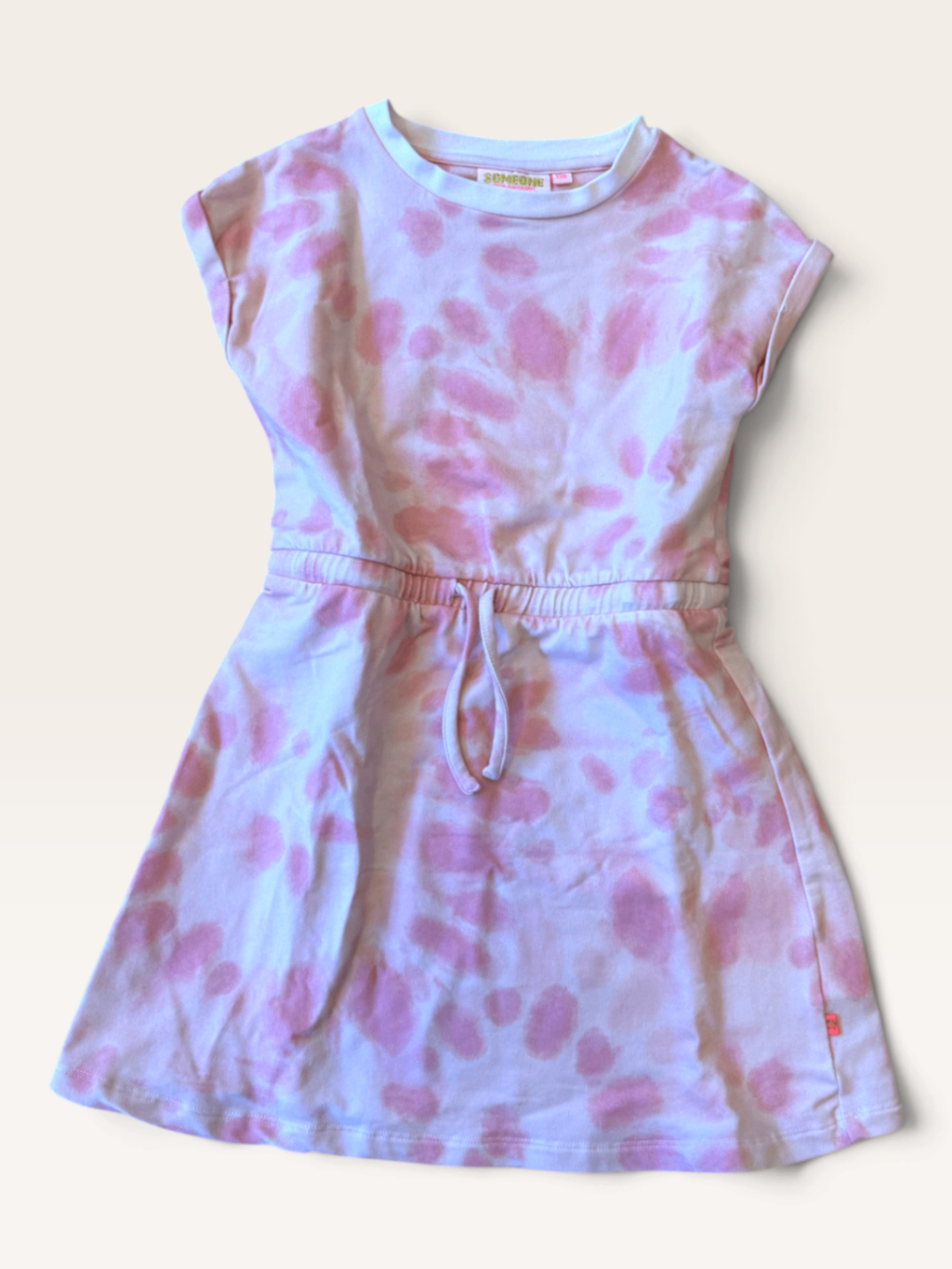 Kinder-Kleid mit Batik-Muster, Pastell-Pink/Weiß Gr.116 | Someone