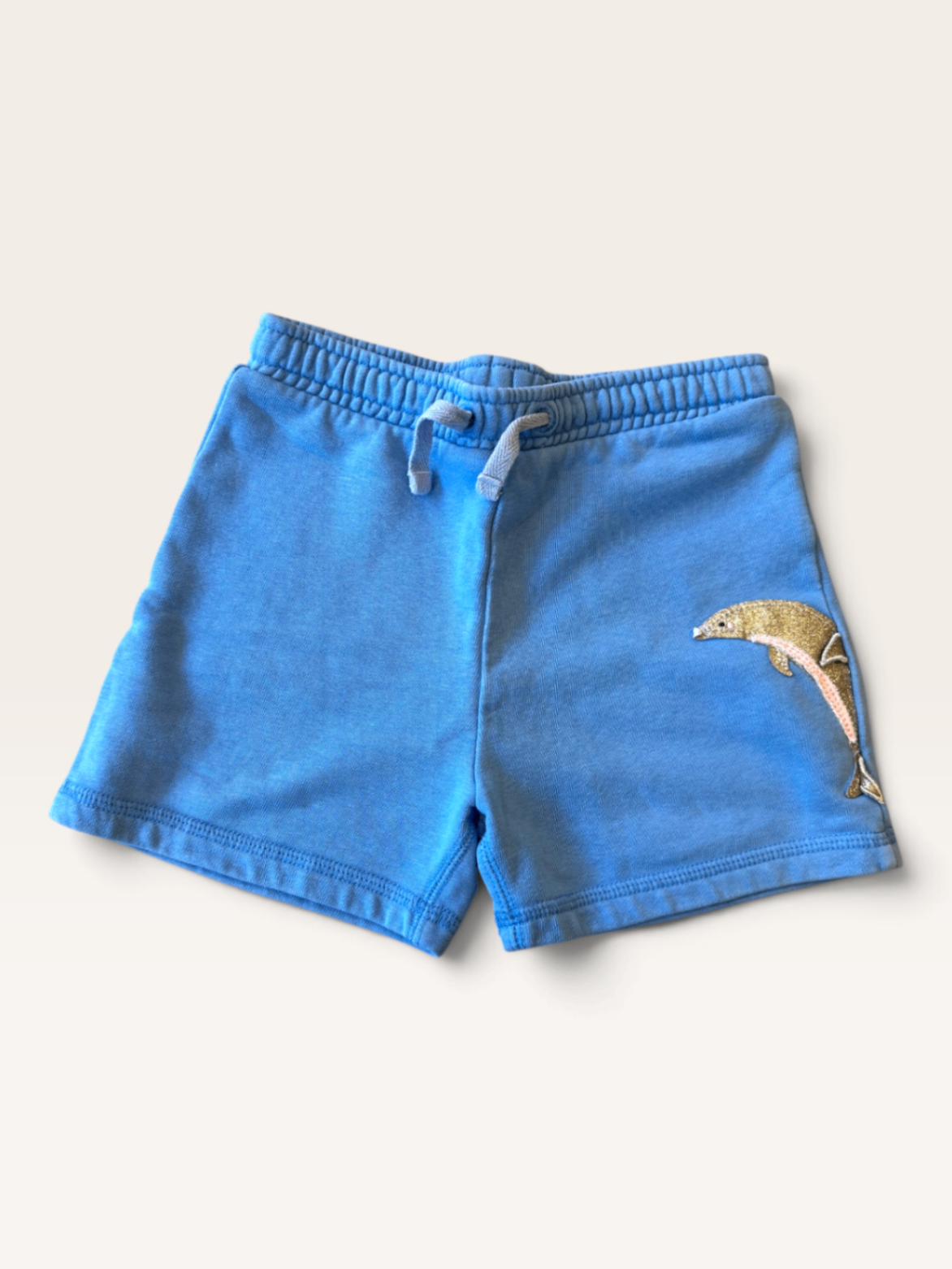 Kinder-Sweatshorts, Hellblau mit Delfin-Applikation Gr.5y/110cm | Joules