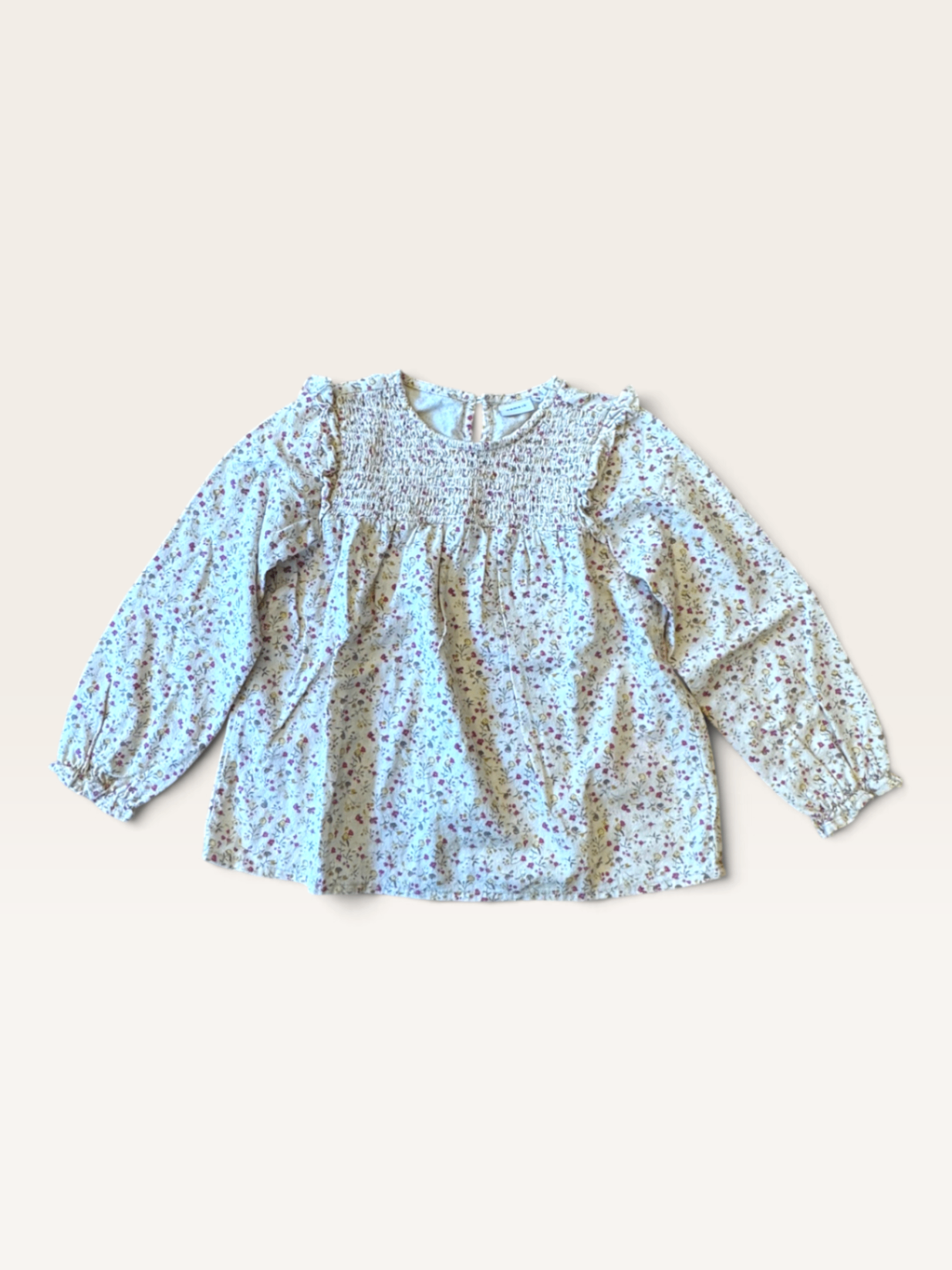 Kinder-Bluse mit floralem Muster & Smock-Details Gr.116 | name it