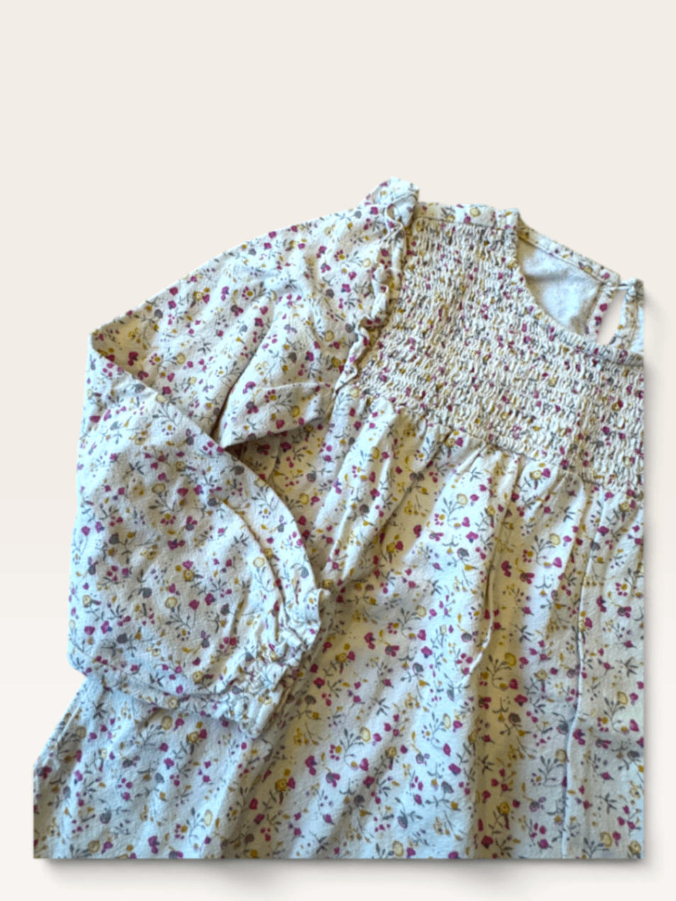 Kinder-Bluse mit floralem Muster & Smock-Details Gr.116 | name it