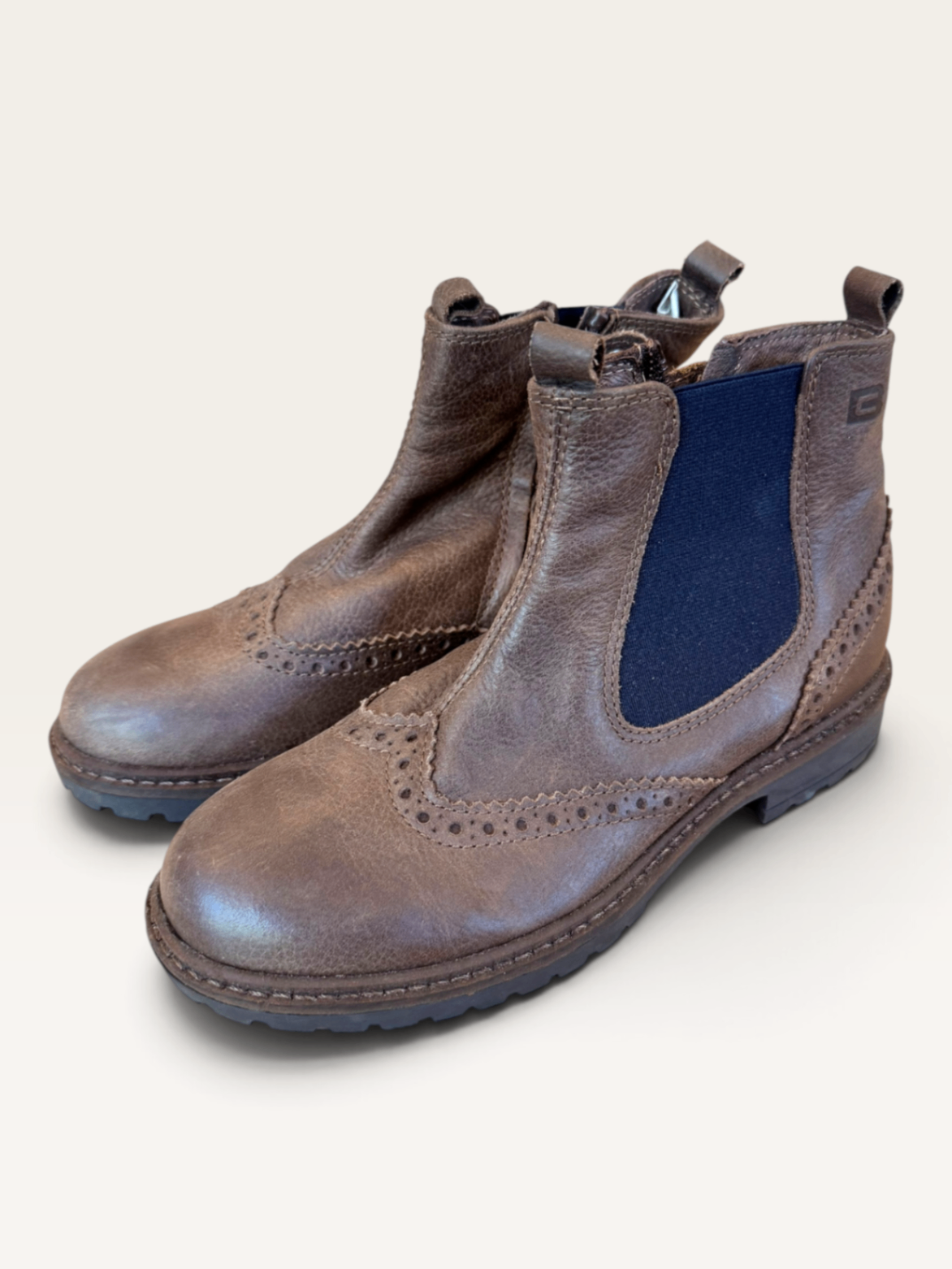 Leder-Stiefeletten im Brogue-Stil, Braun Gr.33 | Cole Bounce
