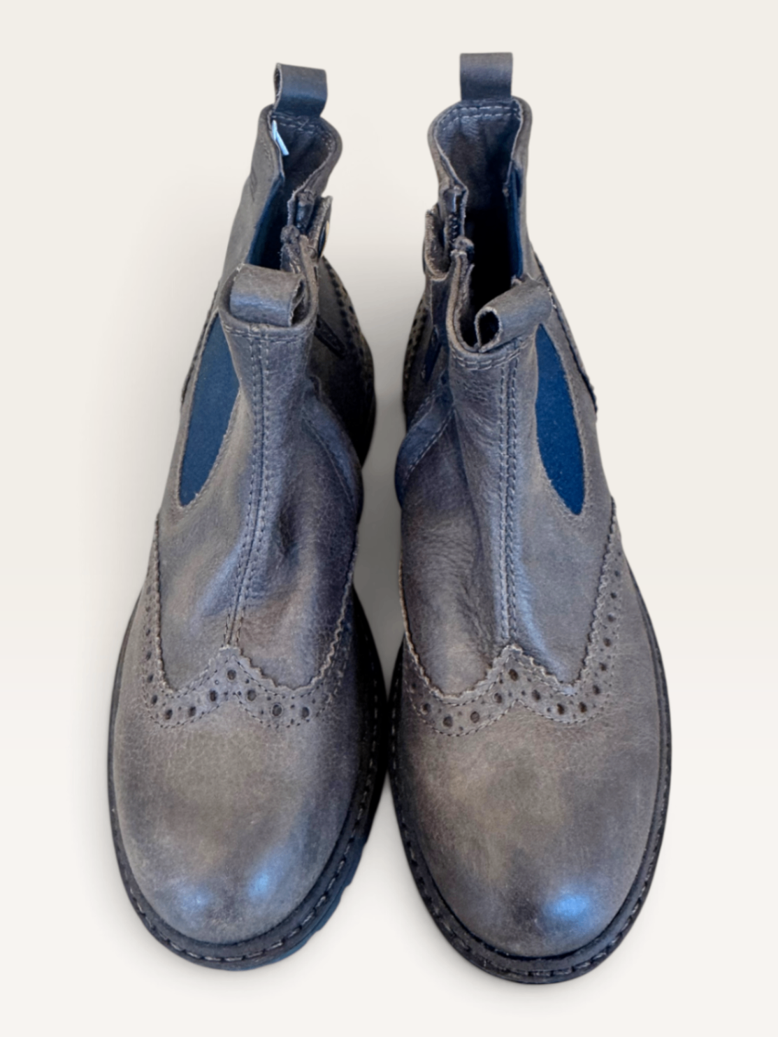 Leder-Stiefeletten im Brogue-Stil, Braun Gr.33 | Cole Bounce