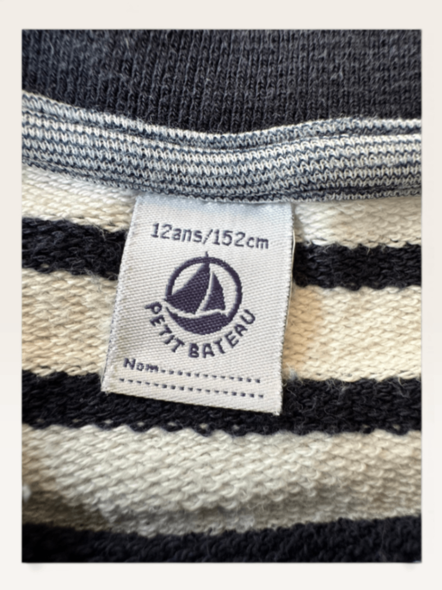 Sweater Weiß / Dunkelblau Gr.12ans/152cm | Petit Bateau