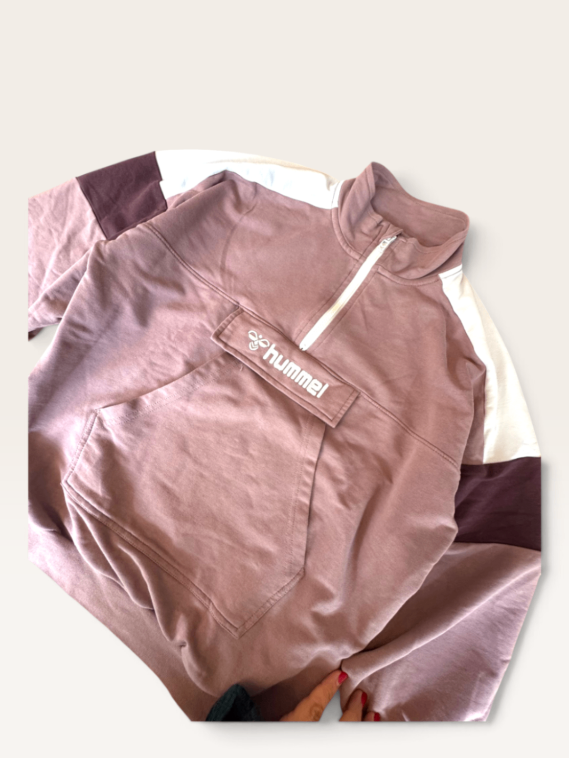Kinder-Sweatshirt mit Half-Zip, Color-Block-Design Gr.134 | Hummel