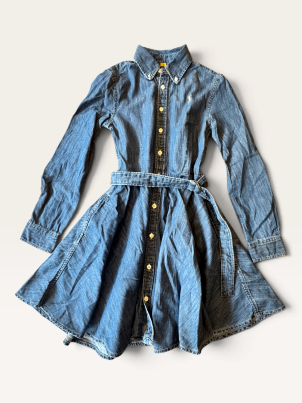 Jeanskleid / Hemdblusenkleid mit Bindegürtel (Blau) Gr.140 | Ralph Lauren