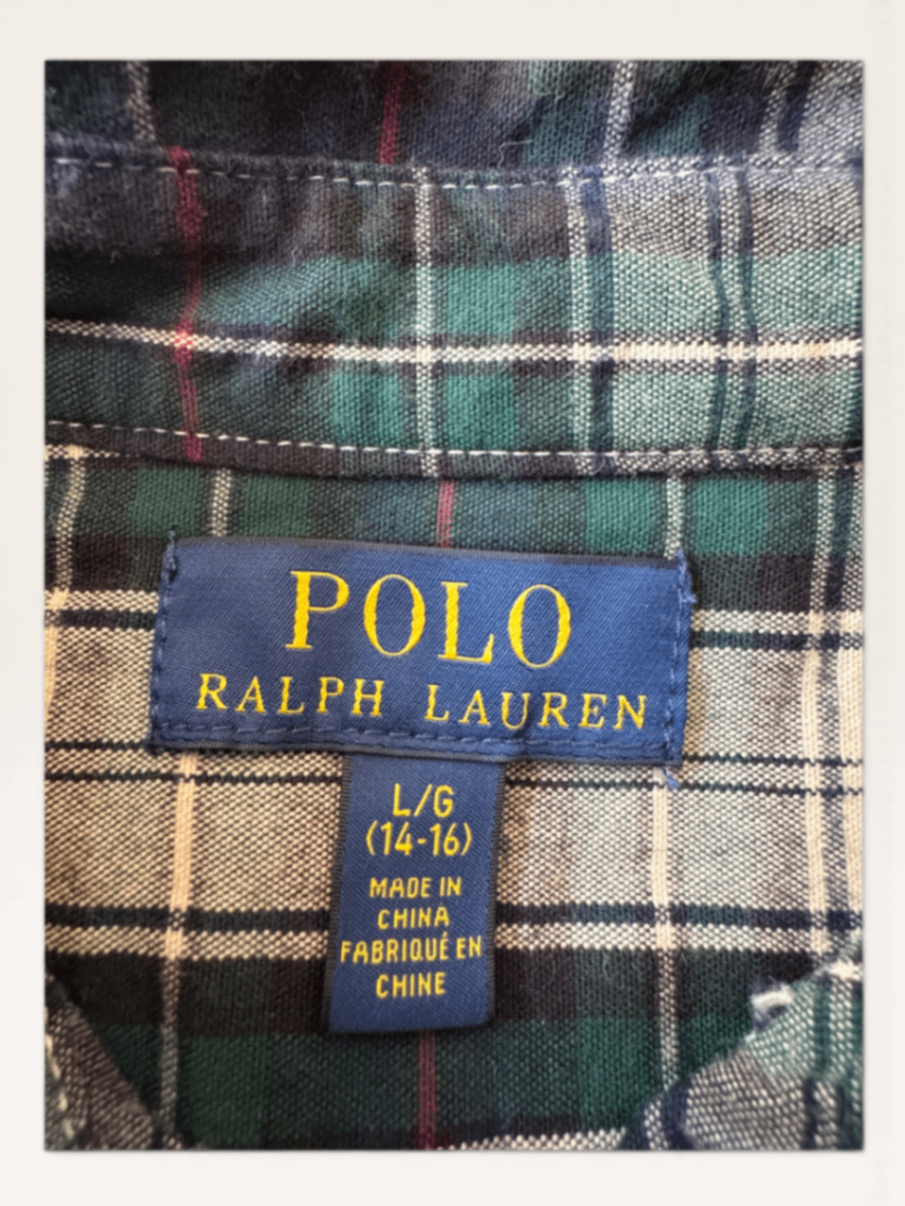 Karo-Hemd, Grün/Navy, Gr. L/G (14-16) | Polo Ralph Lauren