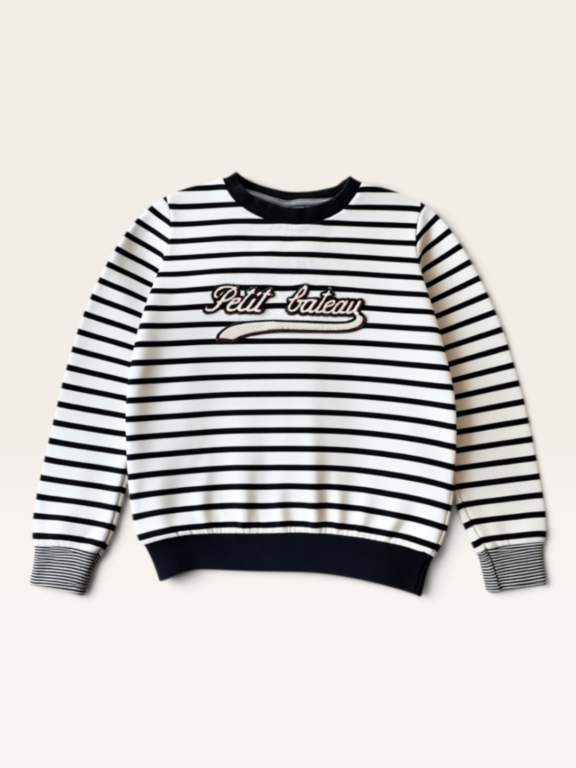Sweater Weiß / Dunkelblau Gr.12ans/152cm | Petit Bateau
