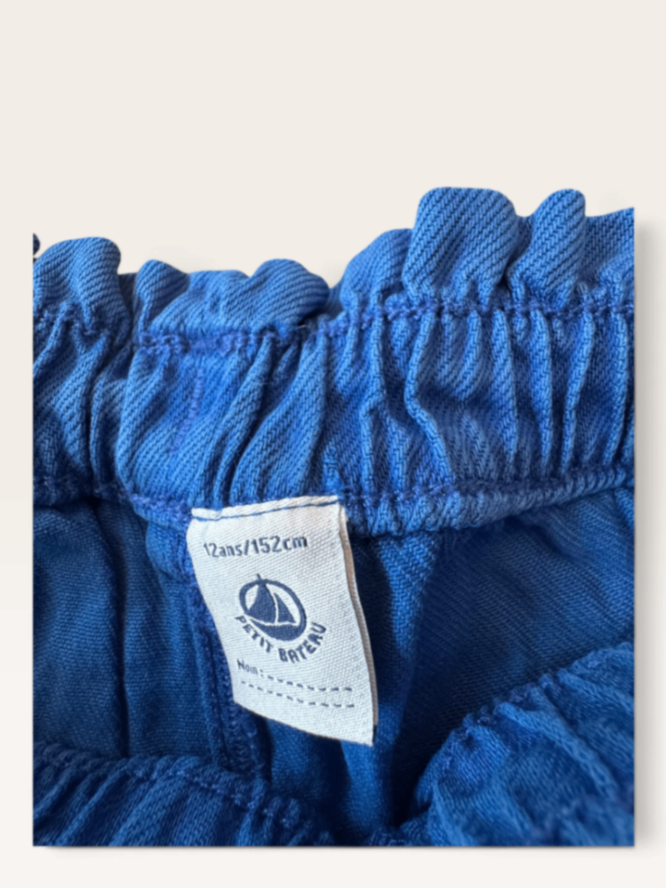 Weite Hose mit Bindegürtel & Elastikbund (Königsblau) Gr.152 | Petit Bateau
