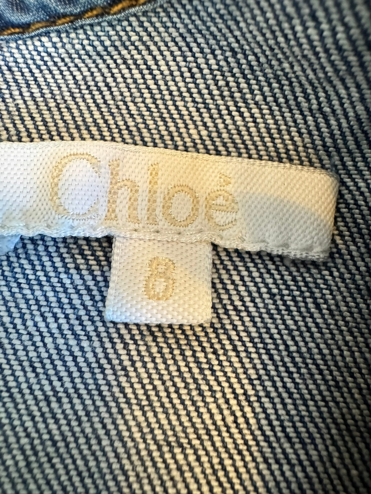 Luxus Denim-Kleid mit Flatterärmeln (Gr. 8) Gr.8 | Chloé