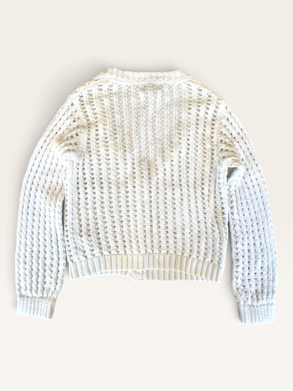 Grobstrick-Cardigan in Creme-Weiß (Gr. EU 116 / US S) | Haute Hippie