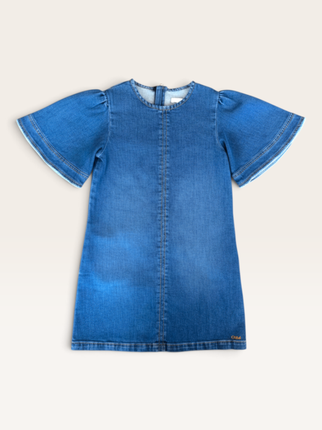 Luxus Denim-Kleid mit Flatterärmeln (Gr. 8) Gr.8 | Chloé