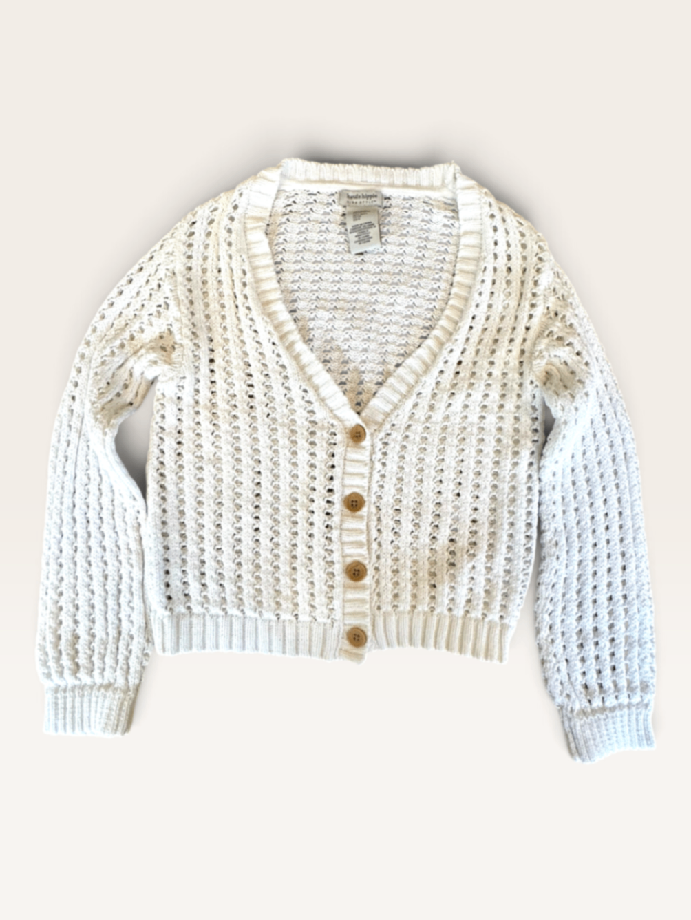 Grobstrick-Cardigan in Creme-Weiß (Gr. EU 116 / US S) | Haute Hippie