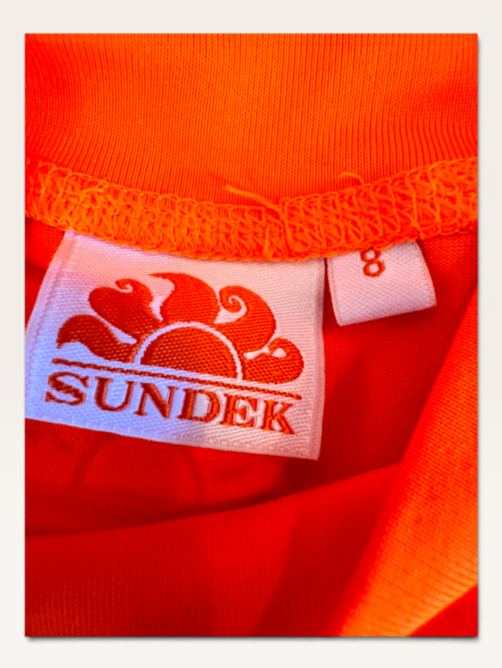 Neon-Oranges UV-Schutz-Shirt mit Marken-Print Gr.8 | Sundek