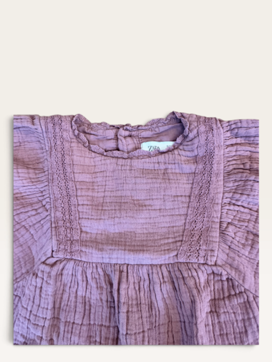 Musselin-Kleid in Altrosa (Gr. 86 / 12–18 Monate) | Zara