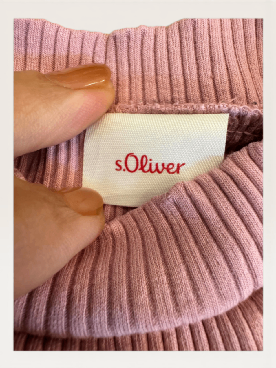 Langarm-Rippkleid mit Stehkragen & Stufenrock in Altrosa (Gr. 104) | s.Oliver