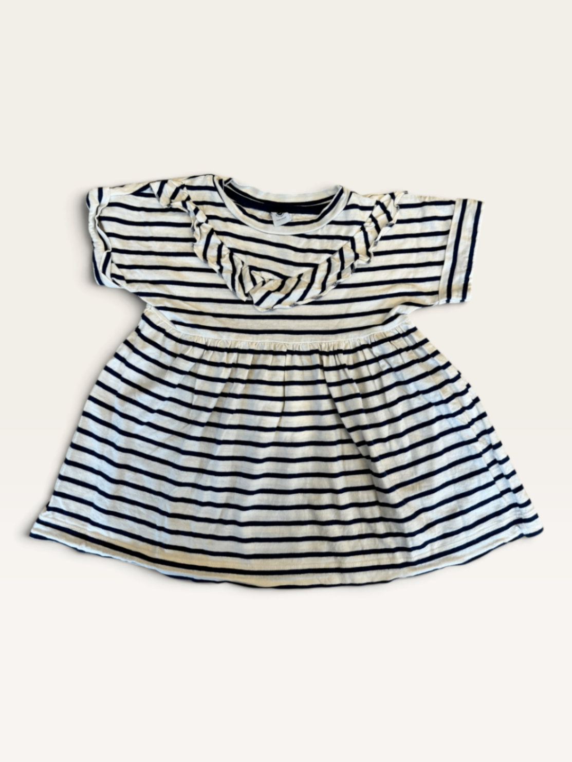 Maritimes Ringelkleid mit Rüllchen-Ausschnitt (Gr. 3 Jahre / 95 cm) | Petit Bateau