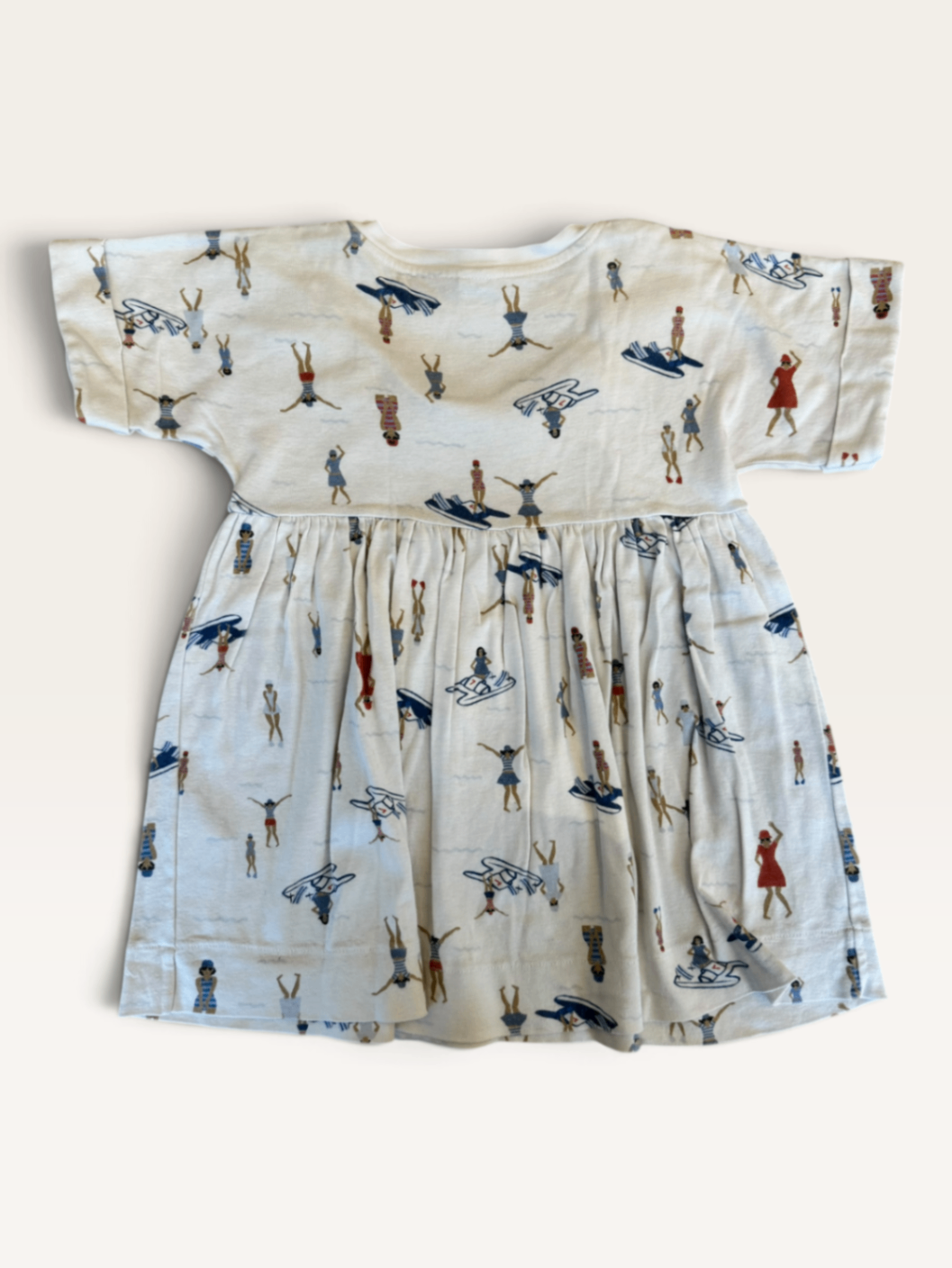 Sommerliches Jerseykleid mit Schwimmer-Print & Rüllchen (Gr. 4 Jahre / 104 cm) | Petit Bateau