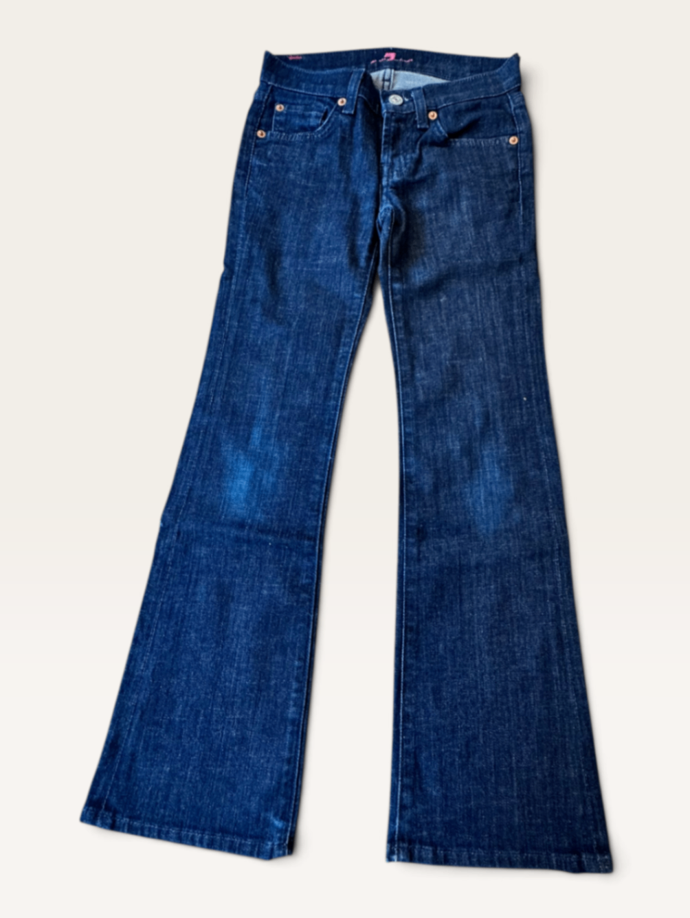 Dunkelblaue Bootcut-Jeans in edler Waschung Gr.140 | 7 For All Mankind