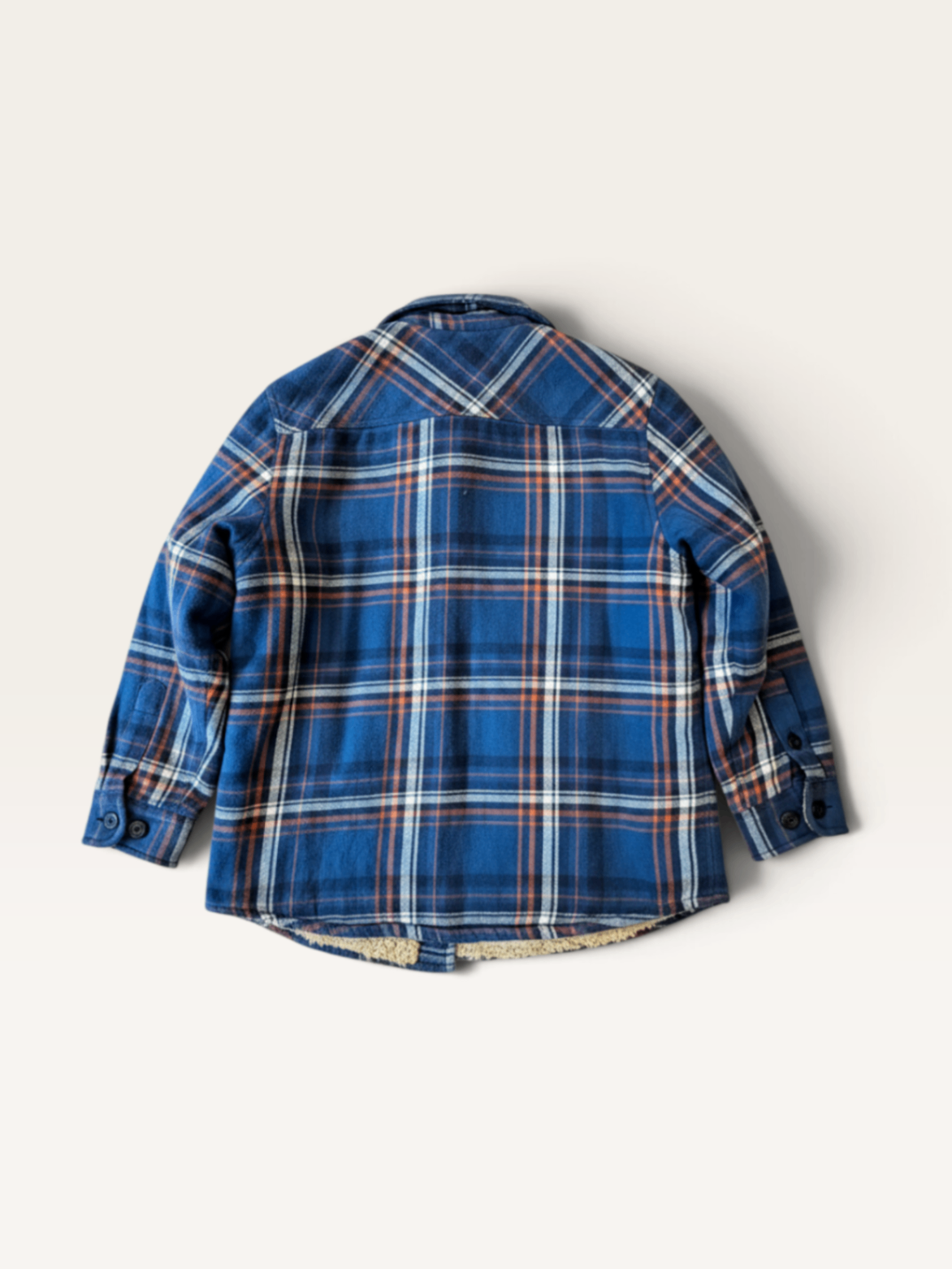 Gefüttertes Flanell-Überhemd mit Holzfäller-Karo in Blau Gr.140 | A0