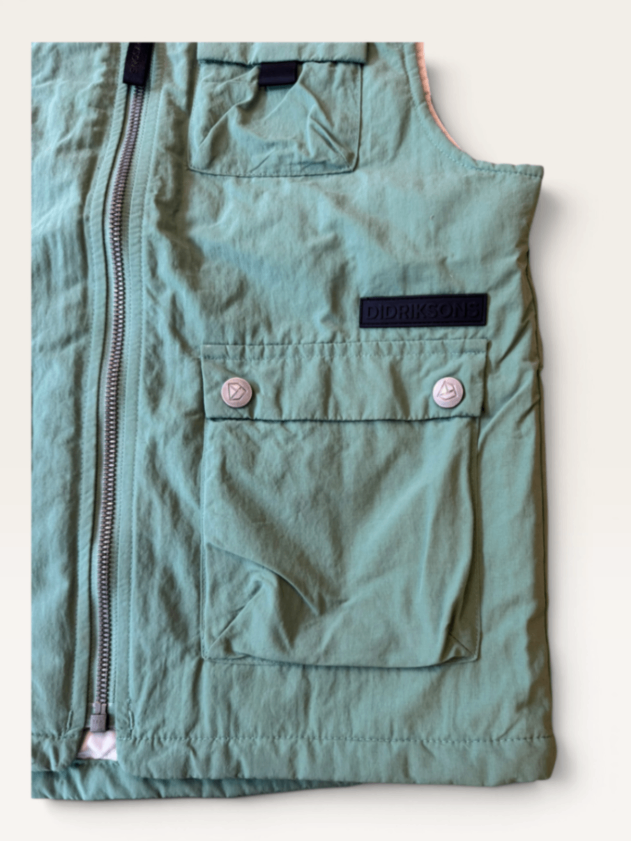 Outdoor Utility-Weste in Mintgrün mit aufgesetzten Taschen Gr.110 | Didriksons