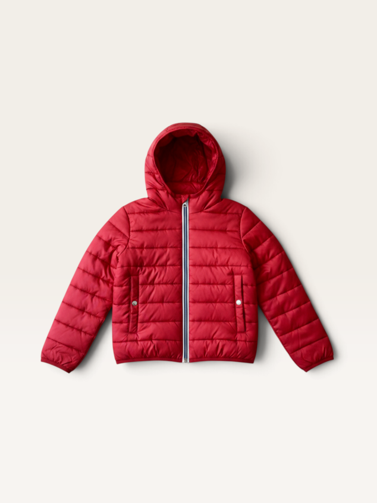 Daunen-Steppjacke mit Kapuze in Himbeerrot / Kirschrot Gr.10 | Moncler