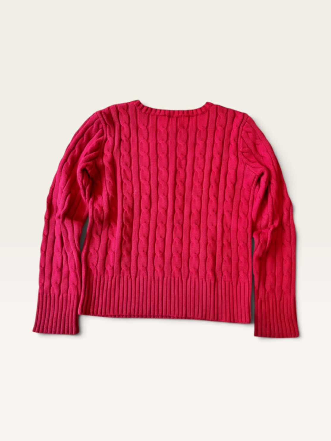 Klassischer Zopfmuster-Pullover in leuchtendem Rot Gr.M (8-10) | Ralph Lauren