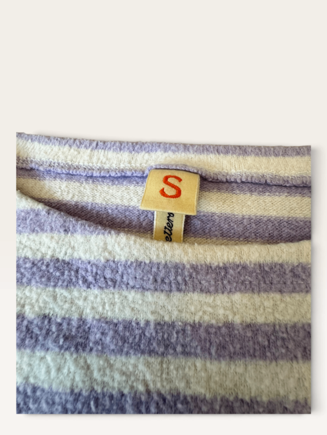 Lässiger Frottee-Sweater Streifen in Flieder & Weiß (Gr. S) Gr.164 / S | Bellerose