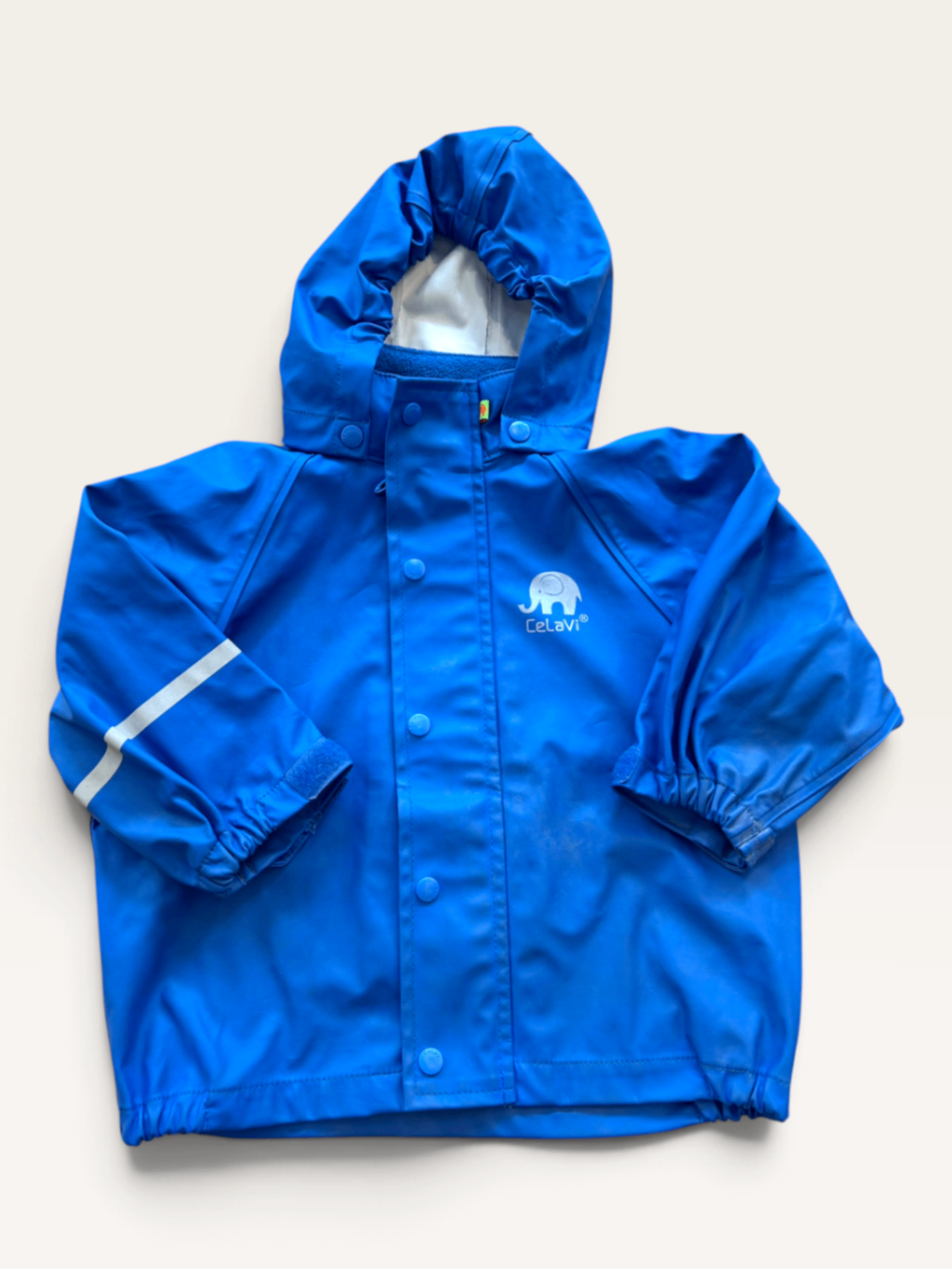 Wasserdichte Kinder-Regenjacke mit Kapuze in Blau (Gr. 80) | CeLaVi