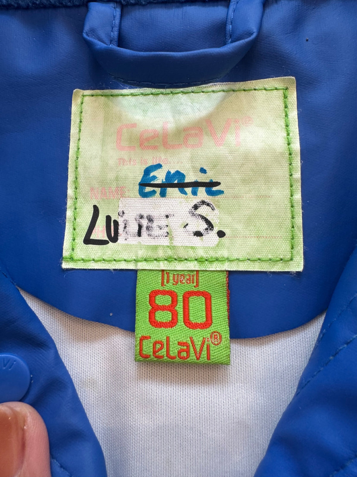 Wasserdichte Kinder-Regenjacke mit Kapuze in Blau (Gr. 80) | CeLaVi