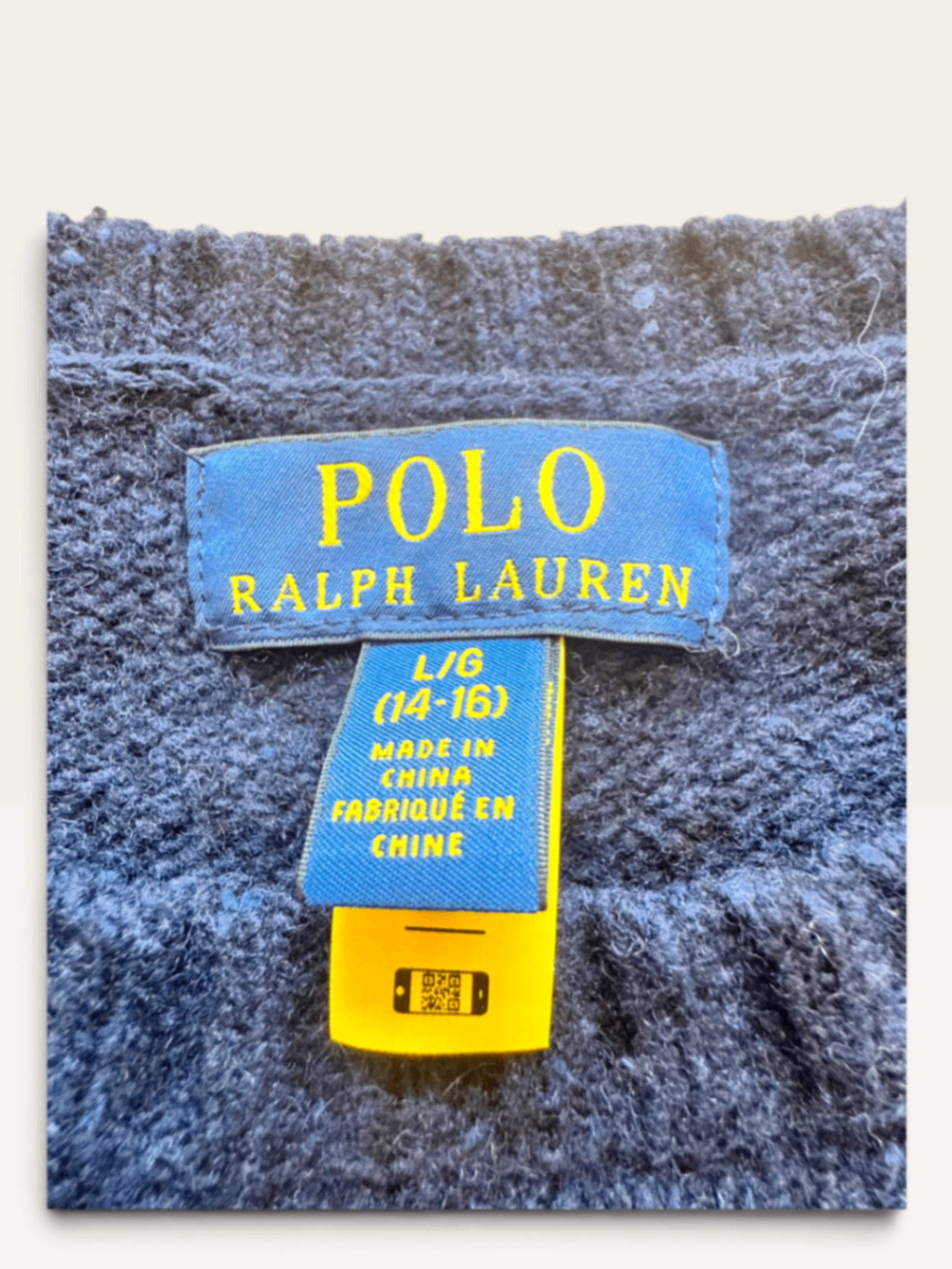 Preppy-Style Strickpullover in Dunkelblau 100% Wolle Gr.14 | Polo Ralph Lauren