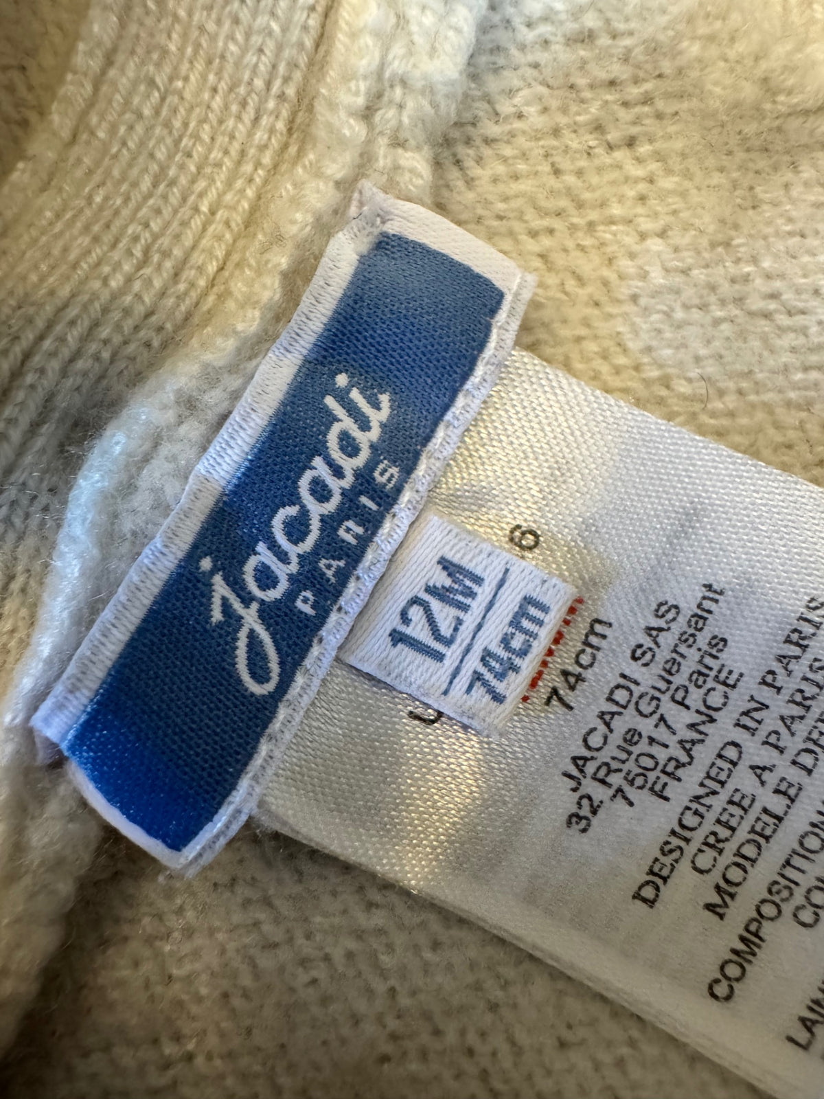 Romper / Strick-Overall mit Rehkitz-Motiv Gr.12M | Jacadi