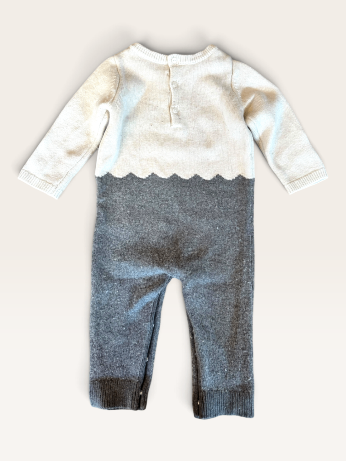 Romper / Strick-Overall mit Rehkitz-Motiv Gr.12M | Jacadi