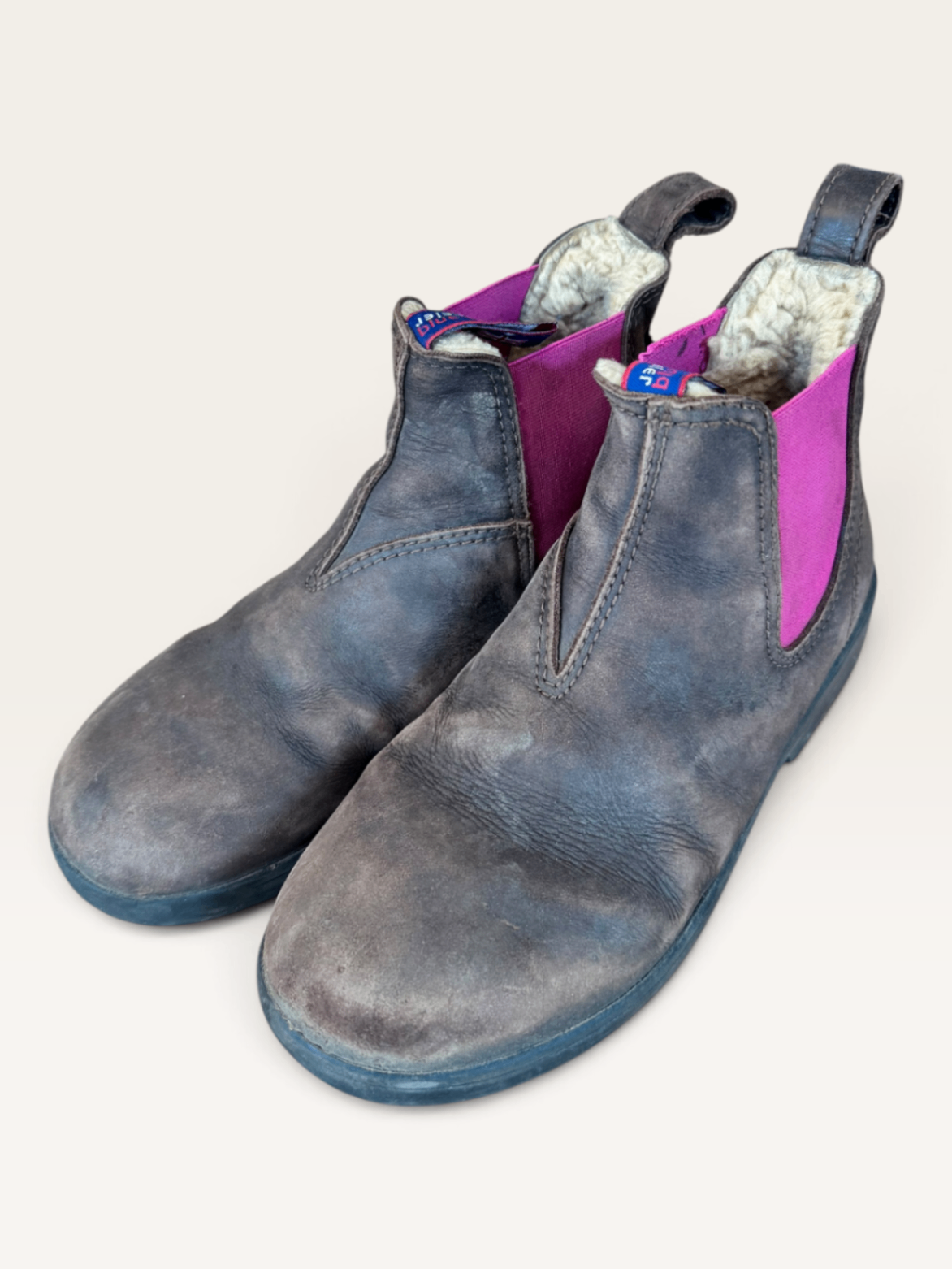 "Outback" gefütterte Boots in Braun mit pinkem Elastikeinsatz Gr.35 | Blue Heeler