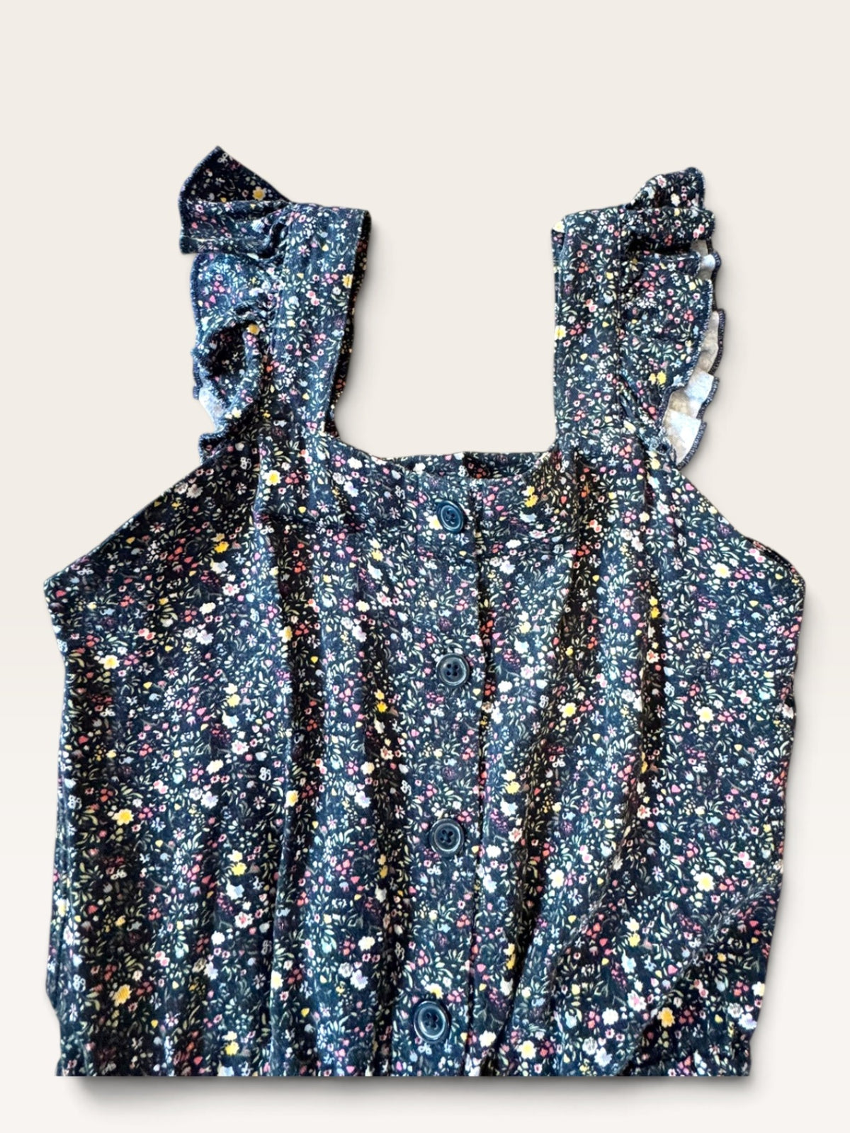 Jumpsuit Dunkelblau mit Blumenmuster Gr.128 | name it