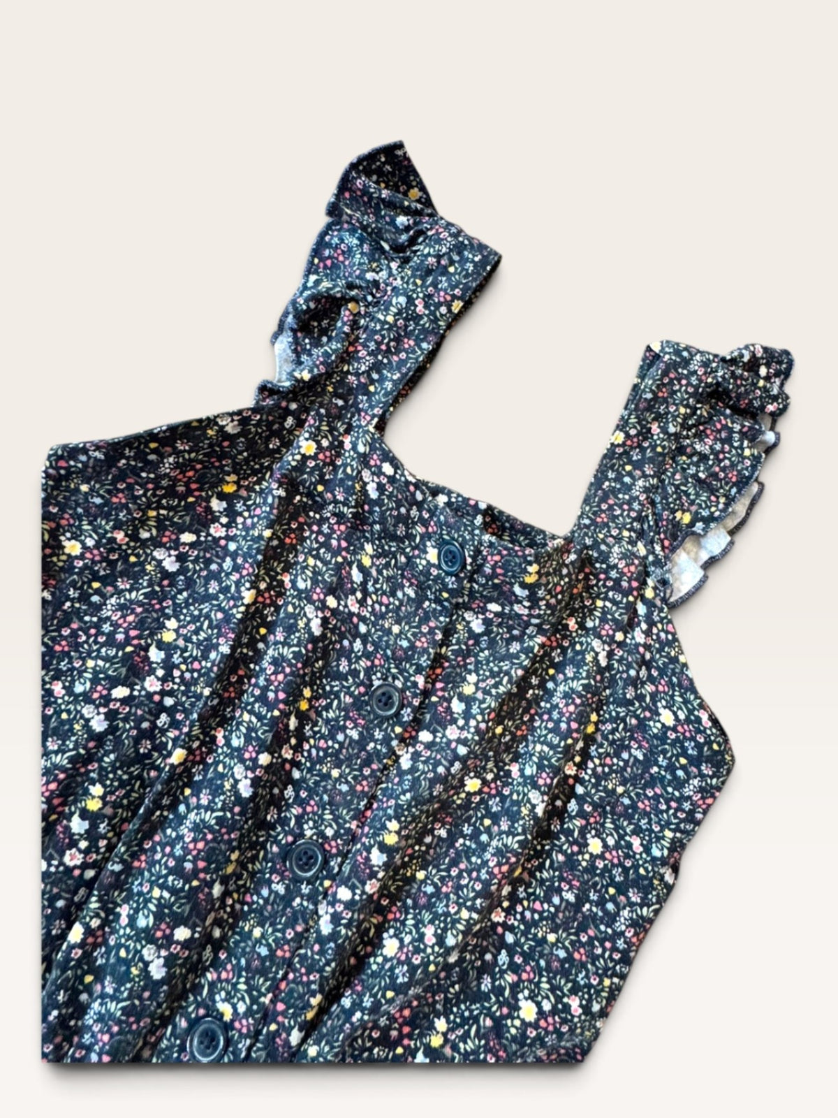 Jumpsuit Dunkelblau mit Blumenmuster Gr.128 | name it
