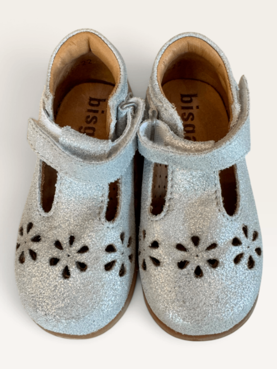 Lauflernschuhe in Silber-Glitzer Gr.22 | bisgaard