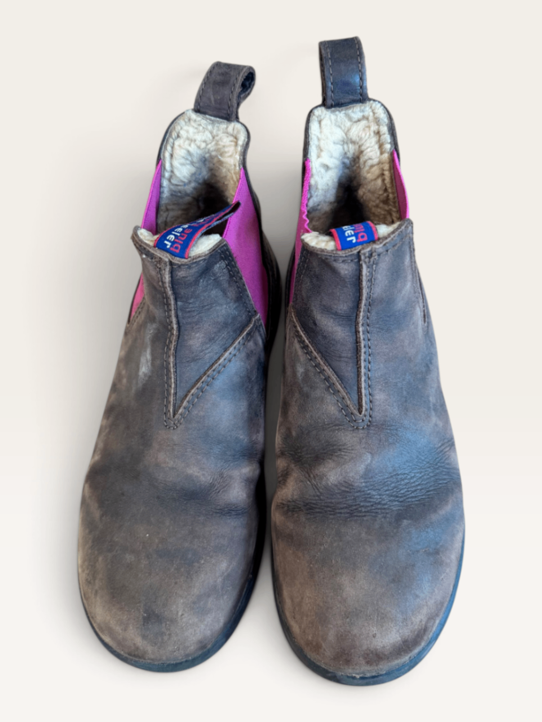 "Outback" gefütterte Boots in Braun mit pinkem Elastikeinsatz Gr.35 | Blue Heeler