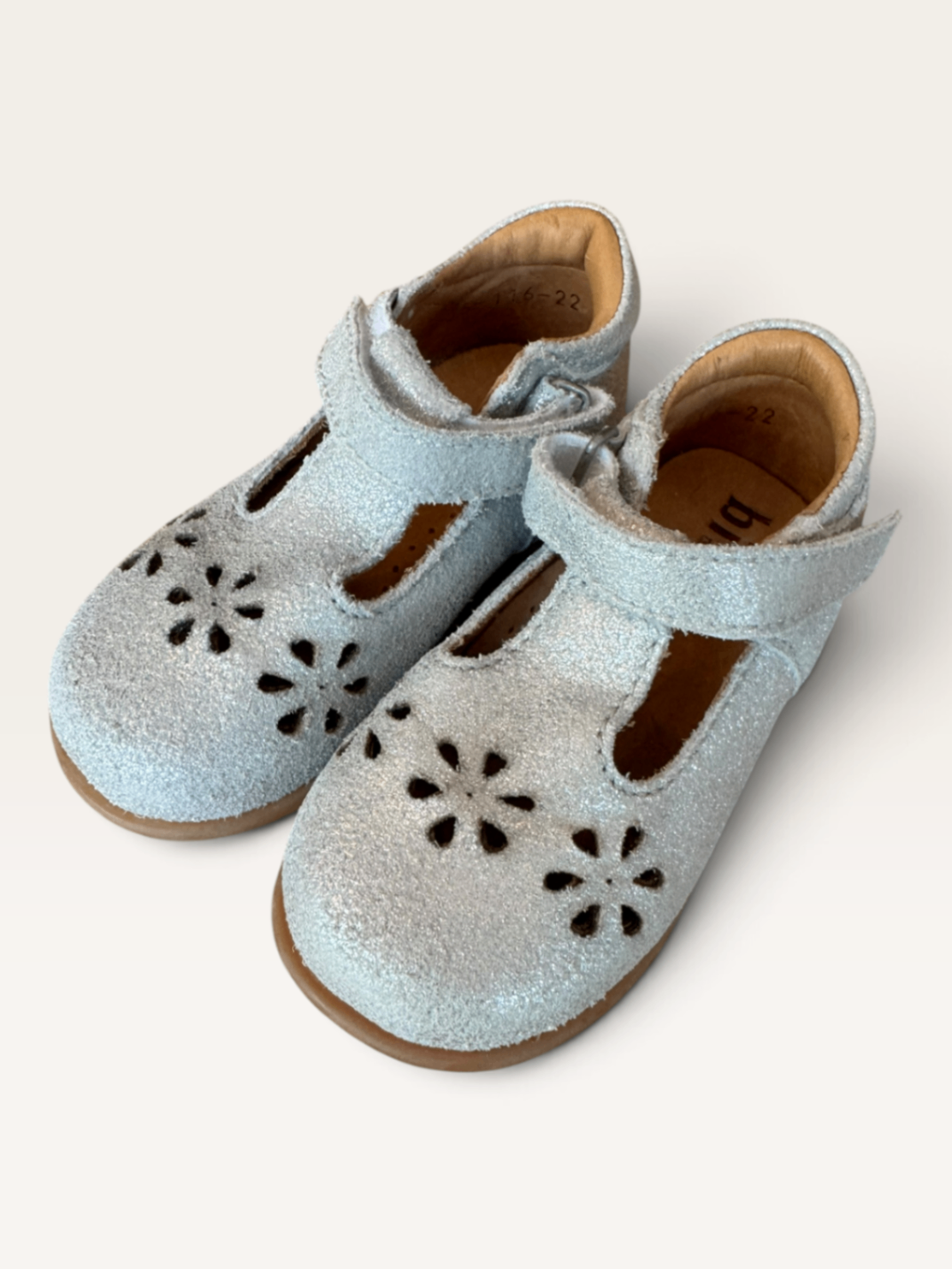Lauflernschuhe in Silber-Glitzer Gr.22 | bisgaard