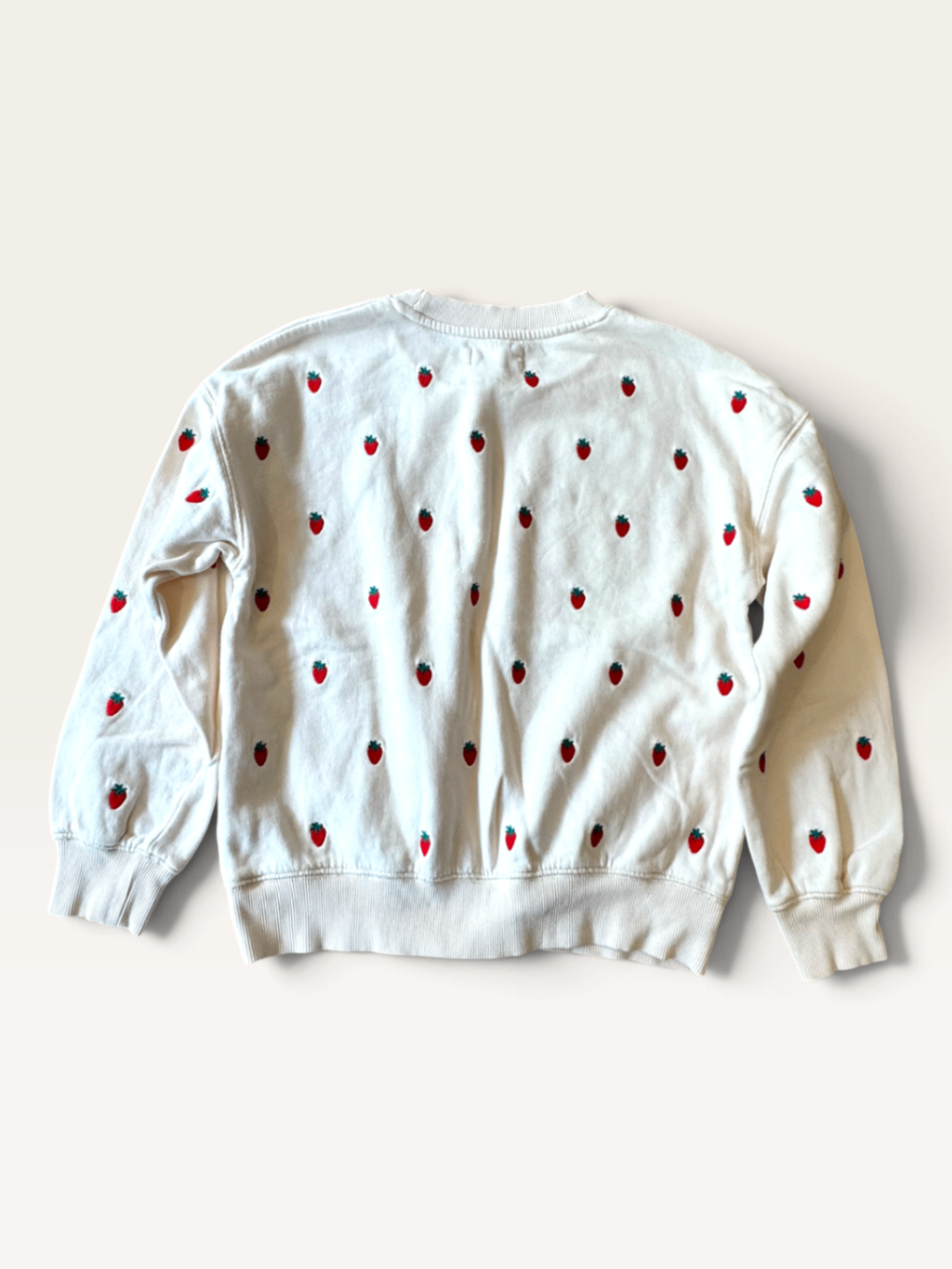 Sweatshirt mit Erdbeer-Stickerei Gr.12 | Monoprix